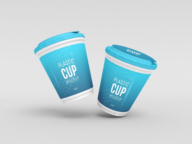 Free PSD | Plastic cup packaging mockup