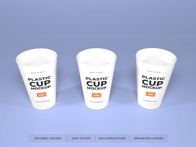Download Premium PSD | Plastic cup product mockup
