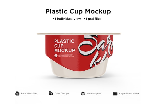Download Premium Psd Plastic Cup With Foil Lid Mockup Front View