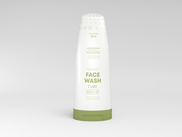 Free PSD | Plastic face wash tube packaging mockup