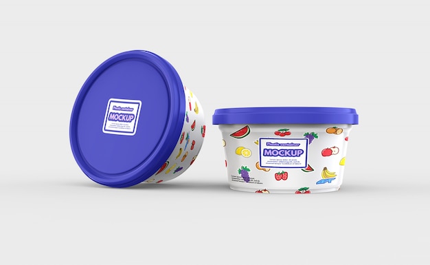 Download Plastic food container mockup | Premium PSD File