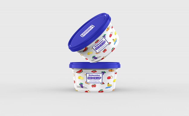 Download Plastic food container mockup | Premium PSD File