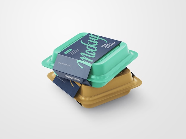 Download Premium PSD | Plastic food container mockup