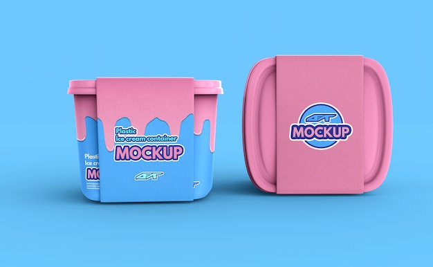 Download Free Plastic Ice Cream Container Box Mockup Premium Psd File PSD Mockups.