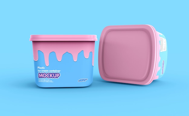 Download Premium Psd Plastic Ice Cream Container Box Mockup