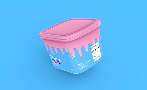 Plastic ice cream container box mockup | Premium PSD File