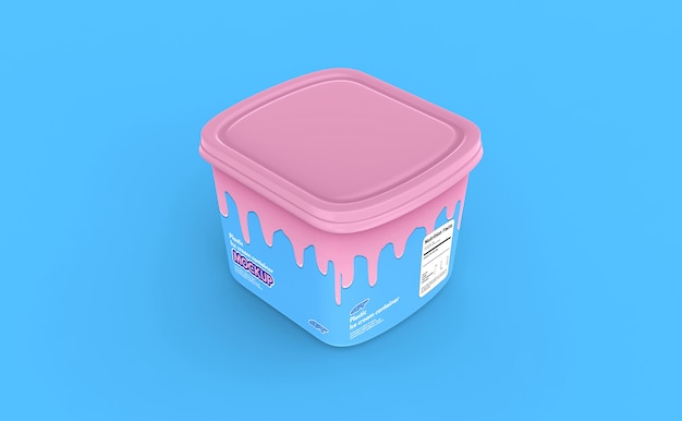 Plastic ice cream container box mockup | Premium PSD File