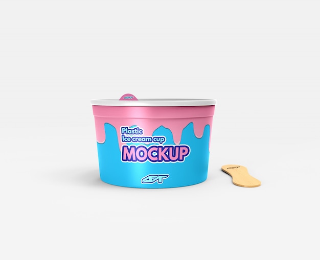 Plastic ice cream cup mockup | Premium PSD File