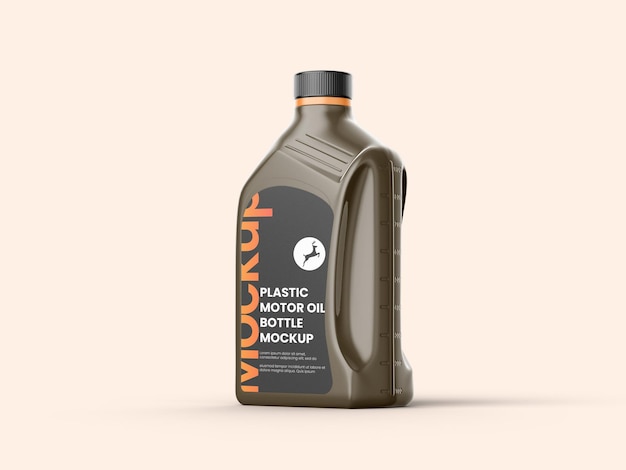 Premium PSD | Plastic motor oil bottle mockup template