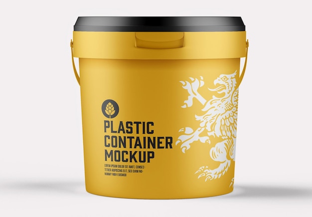  Plastic paint bucket mockup Premium Psd