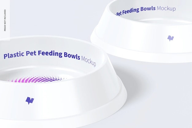 Download Premium Psd Plastic Pet Feeding Bowls Mockup Left View