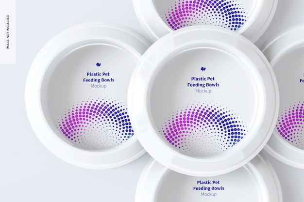 Download Premium Psd Plastic Pet Feeding Bowls Set Mockup