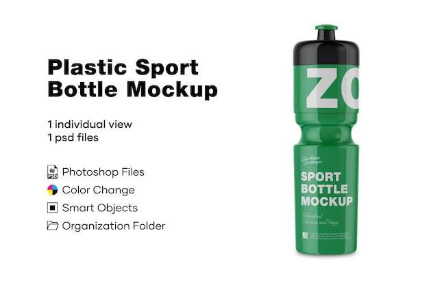 Download Plastic sport bottle mockup | Premium PSD File