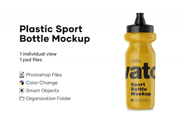 Download Plastic sport bottle mockup | Premium PSD File