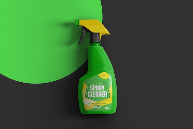 Download Plastic spray bottle top view mockup | Premium PSD File