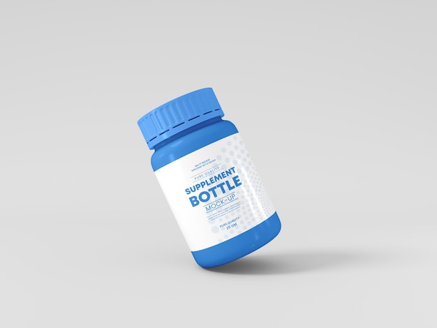 Free PSD | Plastic supplement bottle mockup