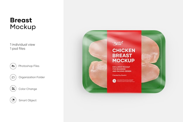 Download Premium Psd Plastic Tray With Chicken Fillet Mockup