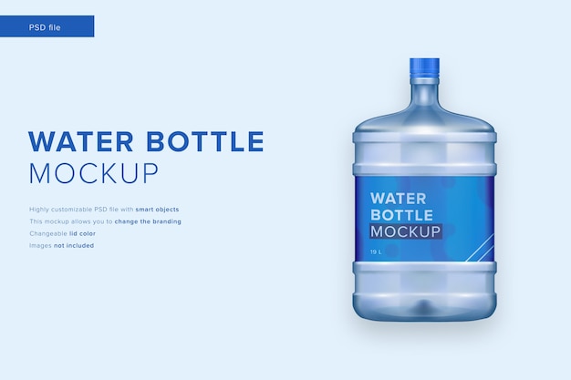 Premium PSD | Plastic water bottle mockup in modern design style