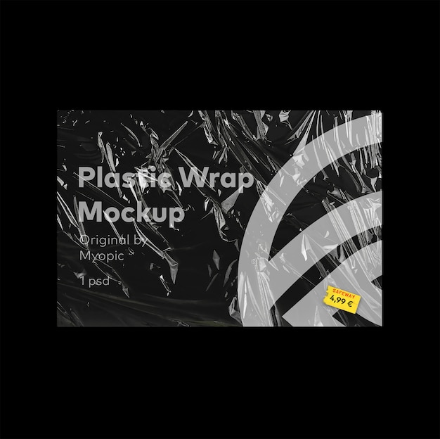 Premium PSD | Plastic wrap poster mockup