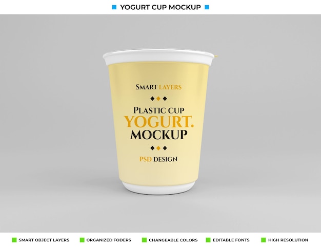 Download Premium PSD | Plastic yogurt cup mockup in food concept