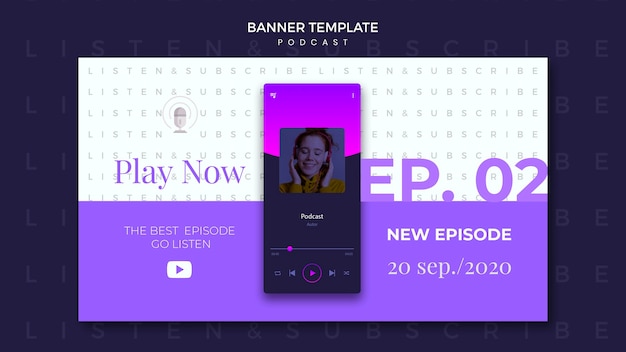 Free PSD Podcast concept banner template
