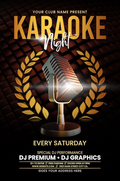 Premium PSD | Podcast or karaoke night for nigh club promotion event ...