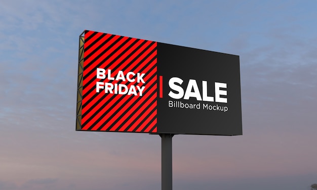 Download Premium PSD | Poll billboard mockup with black friday sale ...