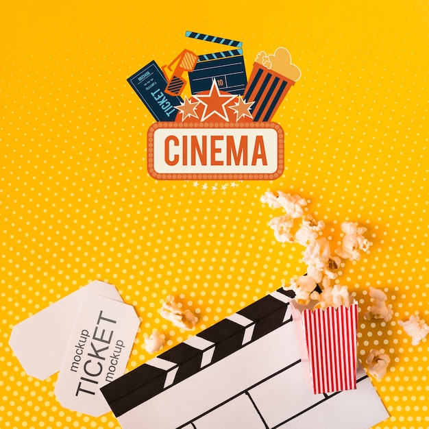 Popcorn and cinema mock-up | Free PSD File
