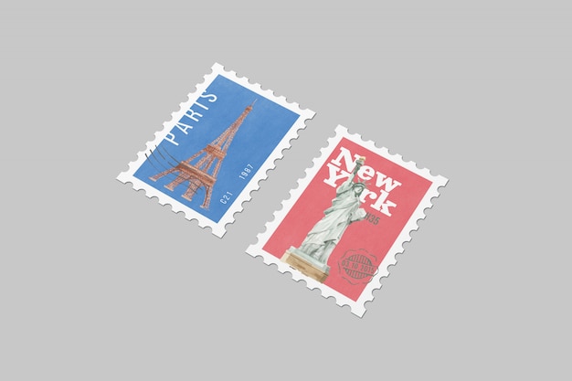 Premium PSD | Postage stamp mockup