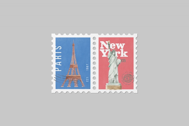 Premium PSD | Postage stamp mockup