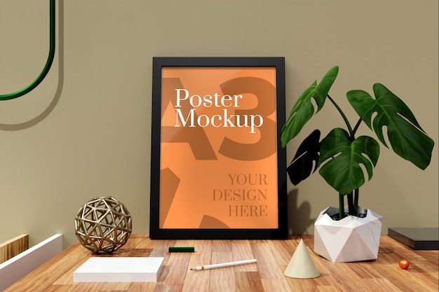 Download Poster a3 and photo frames mockup | Premium PSD File