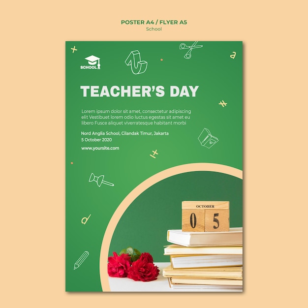 Free PSD | Poster back to school ad template