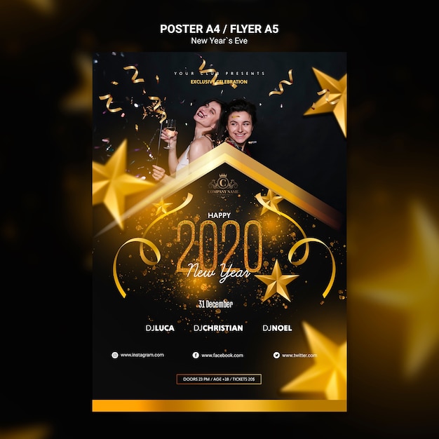 Download Free Psd Poster Concept For New Year Eve Template PSD Mockup Templates