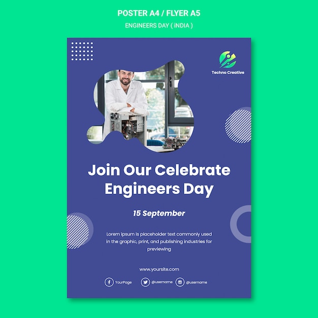 Free Psd Poster For Engineers Day Celebration