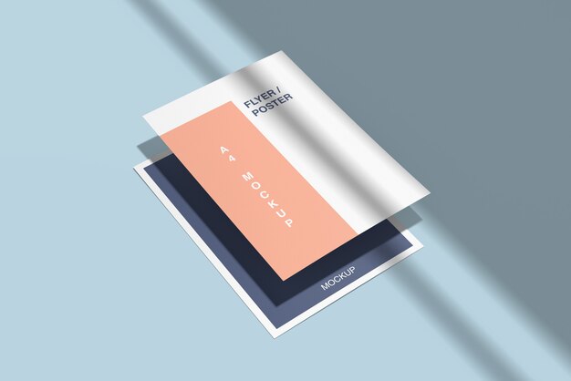 Download Poster/ flyer mockup with shadow PSD file | Premium Download