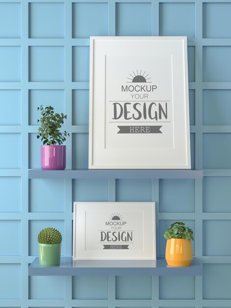 Download Free PSD | Poster frame in living room mockup