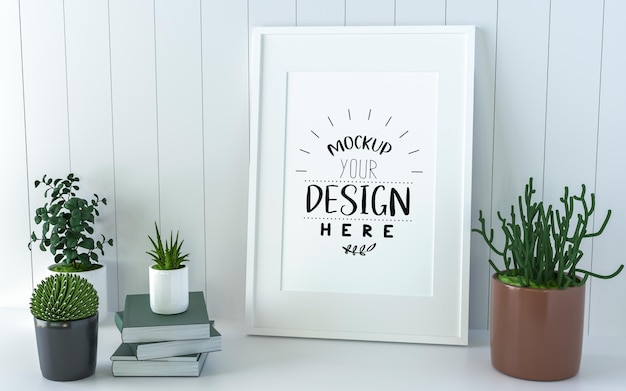 Download Free PSD | Poster frame in living room mockup