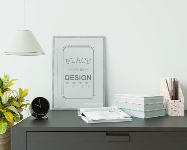 Download Free PSD | Poster frame in living room mockup