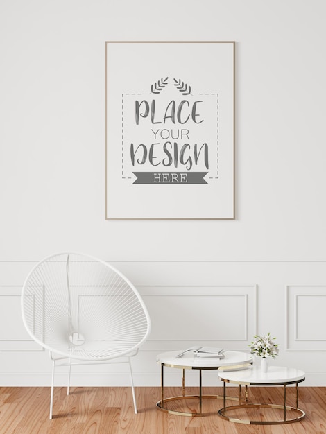 Download Free PSD | Poster frame in living room mockup