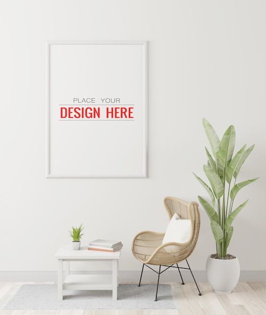 Download Free PSD | Poster frame in living room mockup