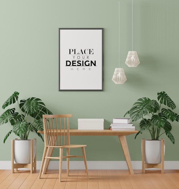 Download Free PSD | Poster frame in living room psd mockup