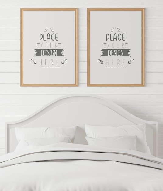 Download Free PSD | Poster frame mockup interior in a bedroom