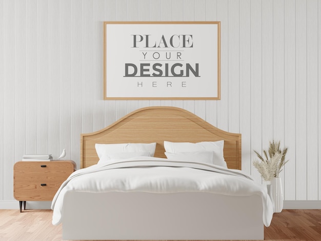 Download Free PSD | Poster frame mockup interior in a bedroom