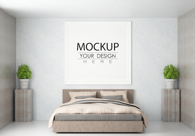 Download Free PSD | Poster frame mockup interior in a bedroom