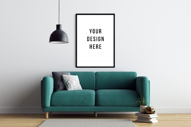 Download Sofa Mockup Free Download / Wall Photo Frame With Sofa ...