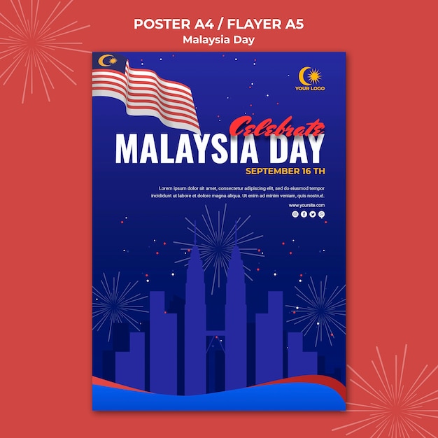 Free PSD | Poster for malaysia day celebration