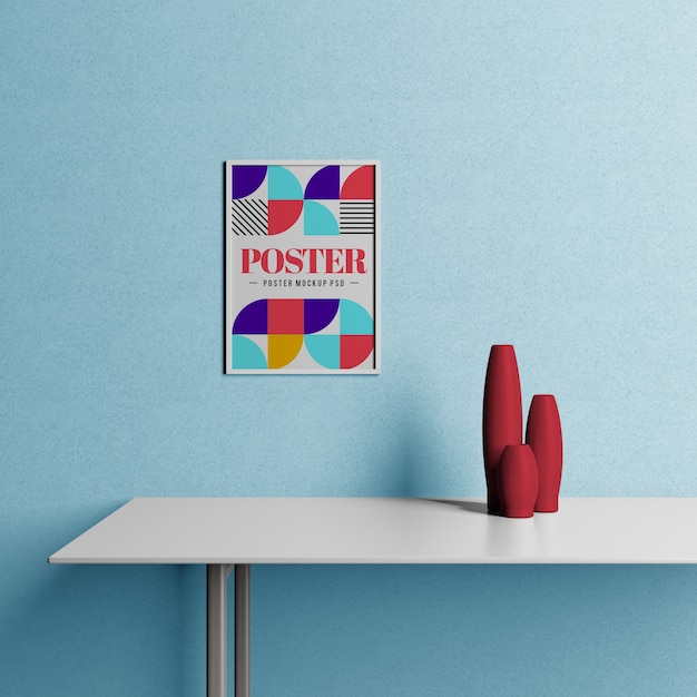 Download Premium PSD | Poster mockup hanging on wall