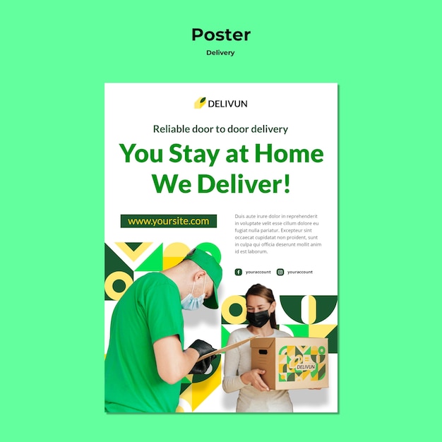 Free PSD | Poster template for delivery company