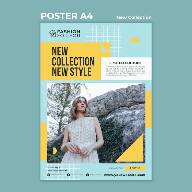 | Poster template for fashion collection with in