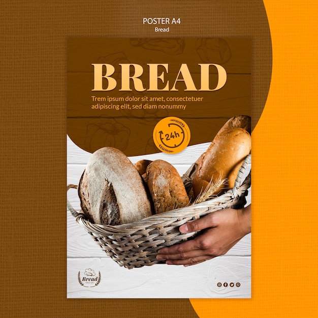 Poster Template With Bread | Free PSD File